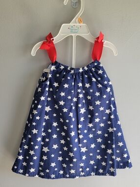 NWT Nursery Rhyme Baby Girls 12 Months 2 Piece Dress/Bloomers 4th Fourth of July